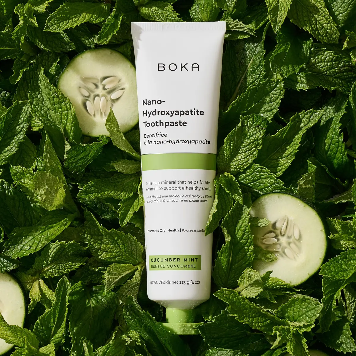 Boka Fluoride-Free Toothpaste with Nano Hydroxyapatite, Cucumber Mint 118g (4 Oz) | Enamel Care & Sensitive Teeth - view 2