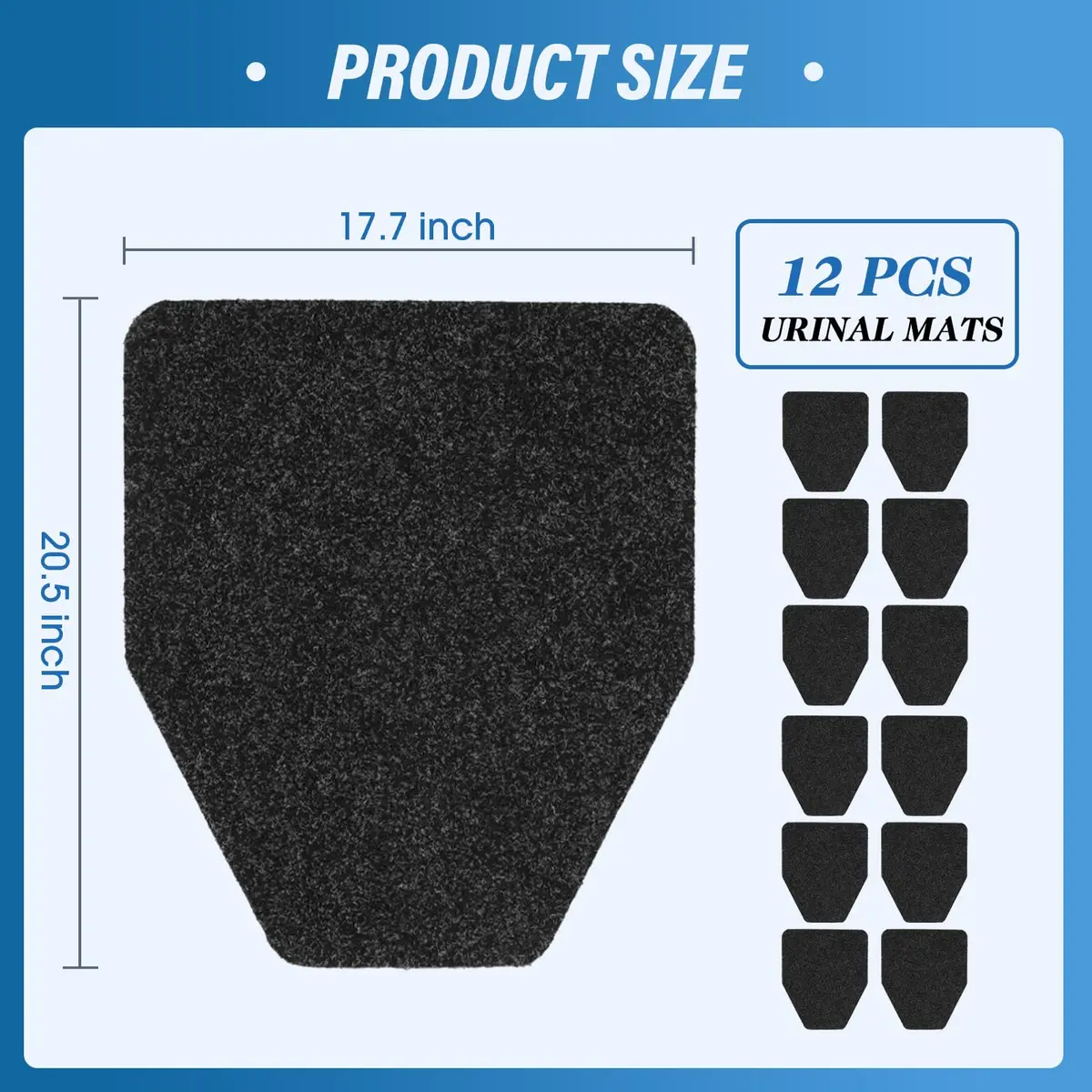 Adevar 12Pcs Urinal Mats for Men Bathroom 43.18cm x 51.81cm | Non-Slip Splash Protection - view 5