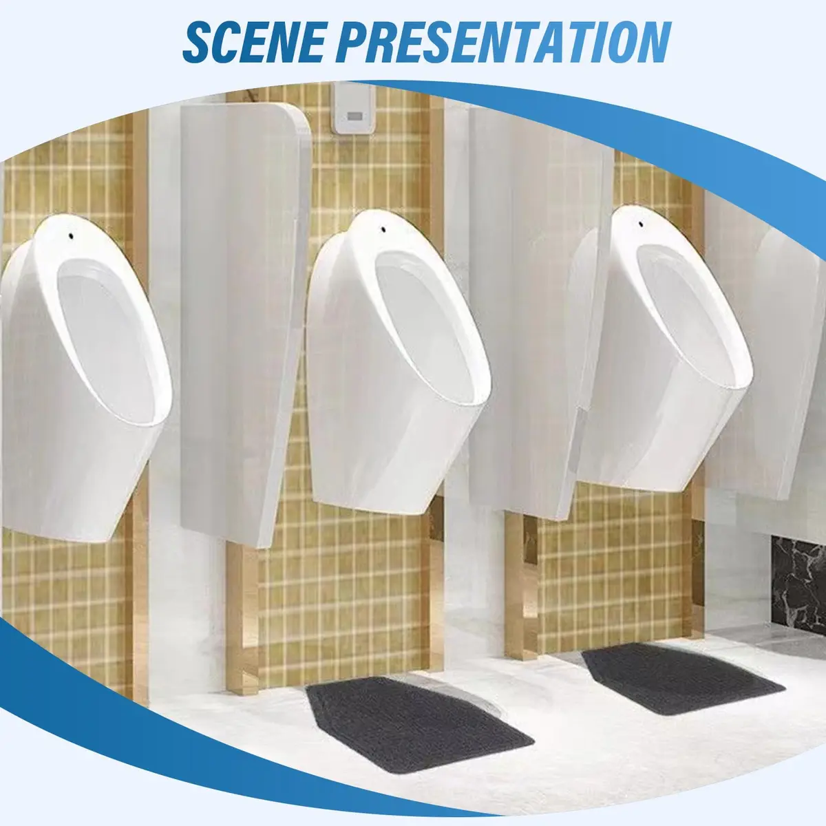 Adevar 12Pcs Urinal Mats for Men Bathroom 43.18cm x 51.81cm | Non-Slip Splash Protection - view 6