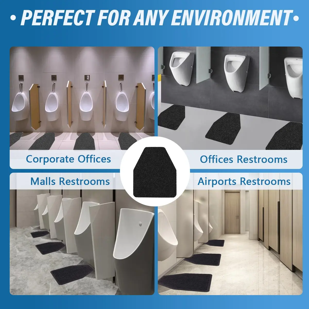 Adevar 12Pcs Urinal Mats for Men Bathroom 43.18cm x 51.81cm | Non-Slip Splash Protection - view 7