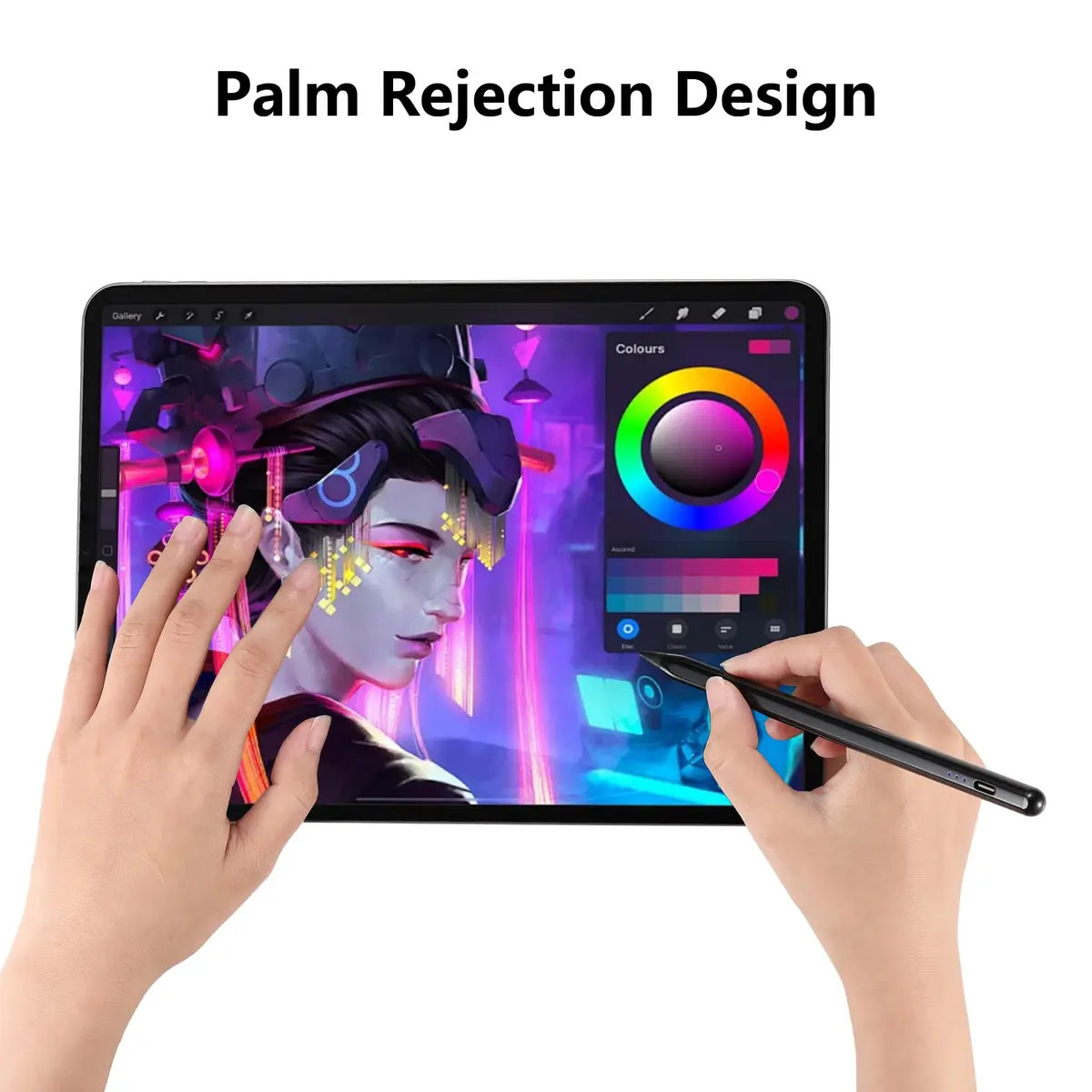 Waiktyne Active Stylus Pen for iPad 11th-6th Gen, iPad Pro M4/M2/M3, Air M3/M2, Mini 7th/6th/5th Gen - Black - view 3