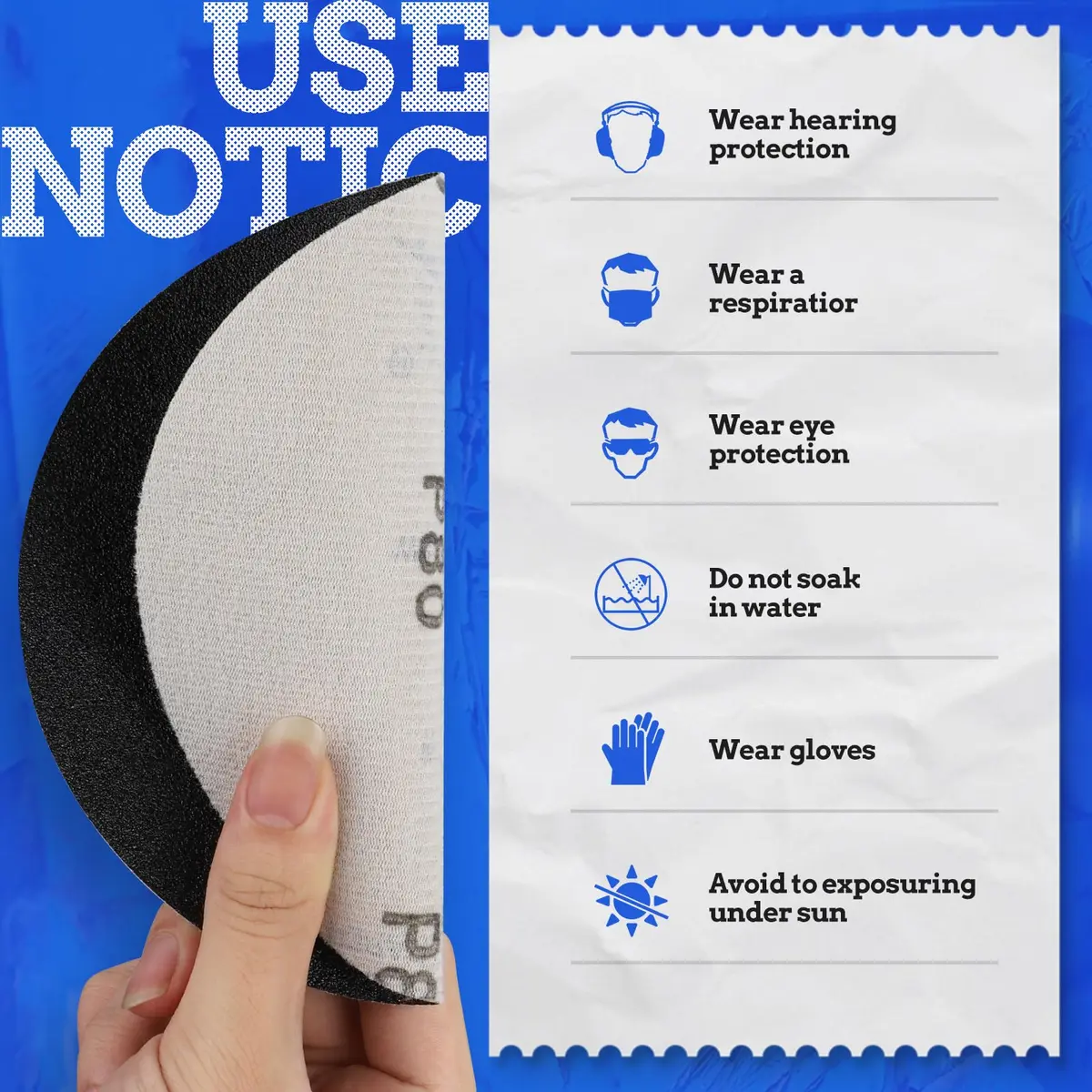 POTUINOM 6 Inch Sanding Discs 240 Grit Silicon Carbide Hook and Loop Sandpaper, 30-Pack | Wet Dry Use for Metal, Wood, Auto Body - view 7