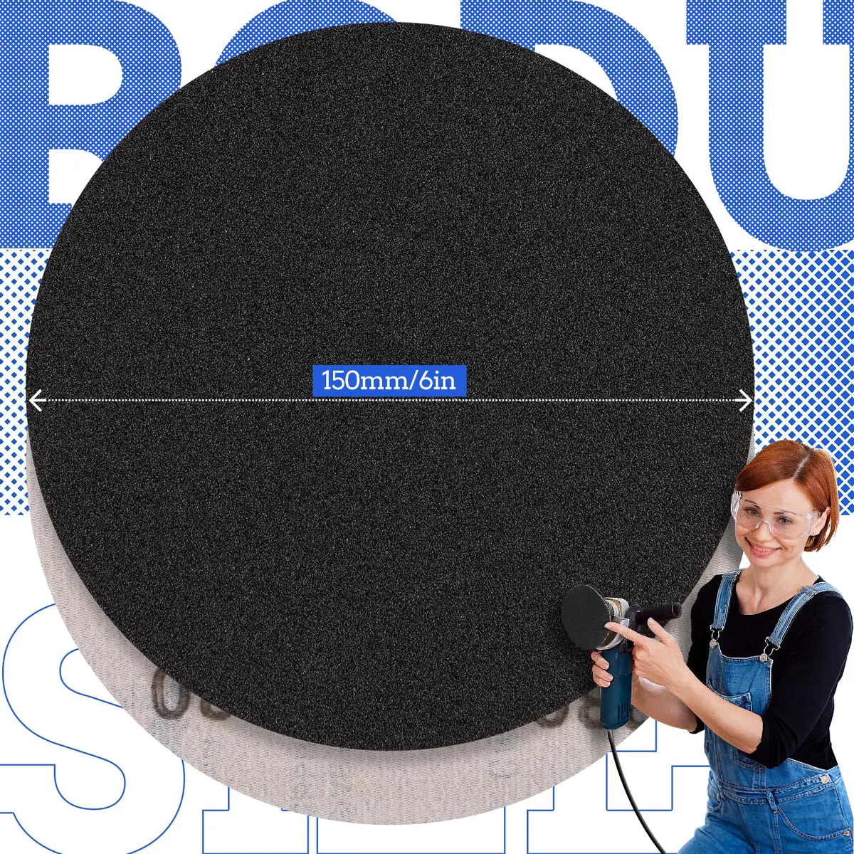 POTUINOM 6 Inch Sanding Discs 240 Grit Silicon Carbide Hook and Loop Sandpaper, 30-Pack | Wet Dry Use for Metal, Wood, Auto Body - view 2