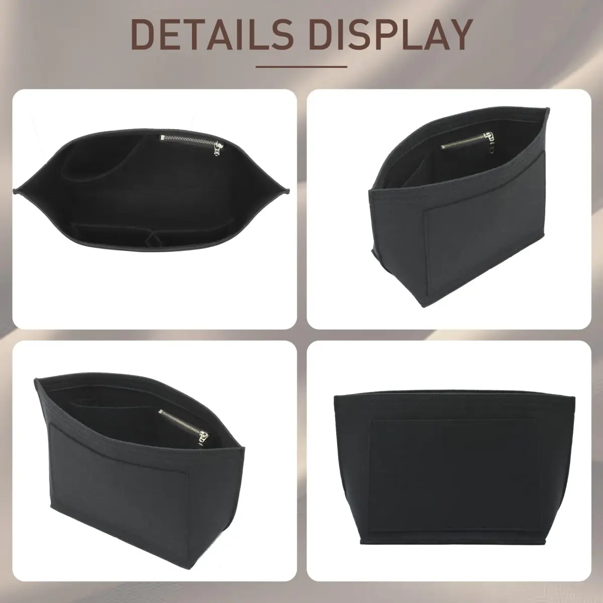 Doxo Felt Purse Organizer Insert for Longchamp Le Pliage Large, Black, Large | Keeps Tote Handbags Shaped & Neat - view 8