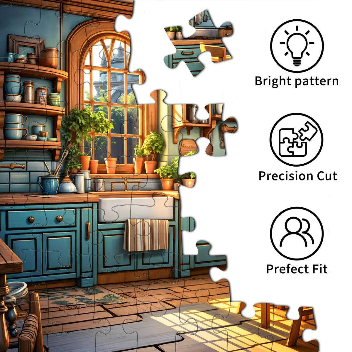 TangComplete Warm Kitchen Jigsaw Puzzle 1000 Pieces 70cm x 50cm | Educational STEM Learning Toy - view 6