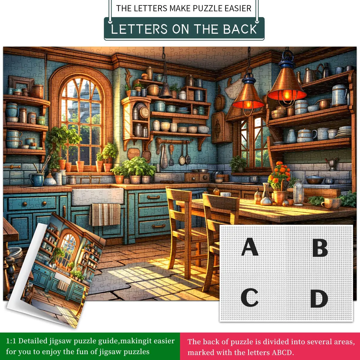 TangComplete Warm Kitchen Jigsaw Puzzle 1000 Pieces 70cm x 50cm | Educational STEM Learning Toy - view 7