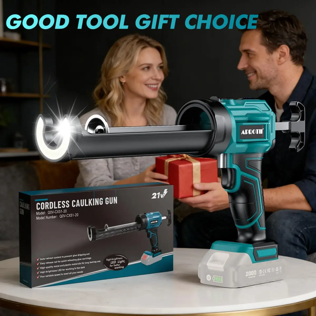 APROTII Electric Caulking Gun for Makita 18V Battery, 10 oz (283g) | 4-Speed Cordless Adhesive Applicator - view 5