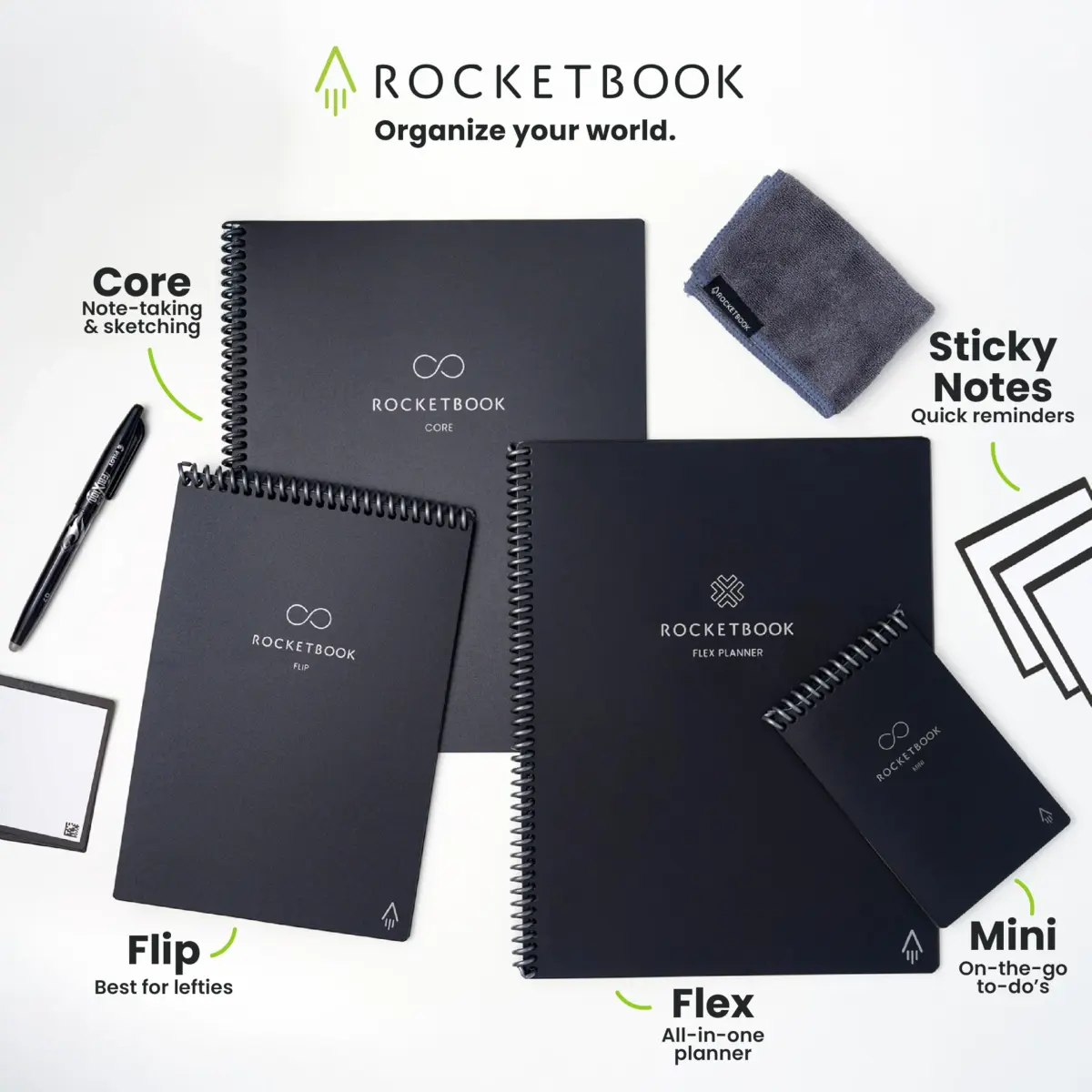 Rocketbook Core Reusable Smart Notebook Executive Size 6x8.8 Pink | Dotted Pages for School Work and Creative Projects - view 8