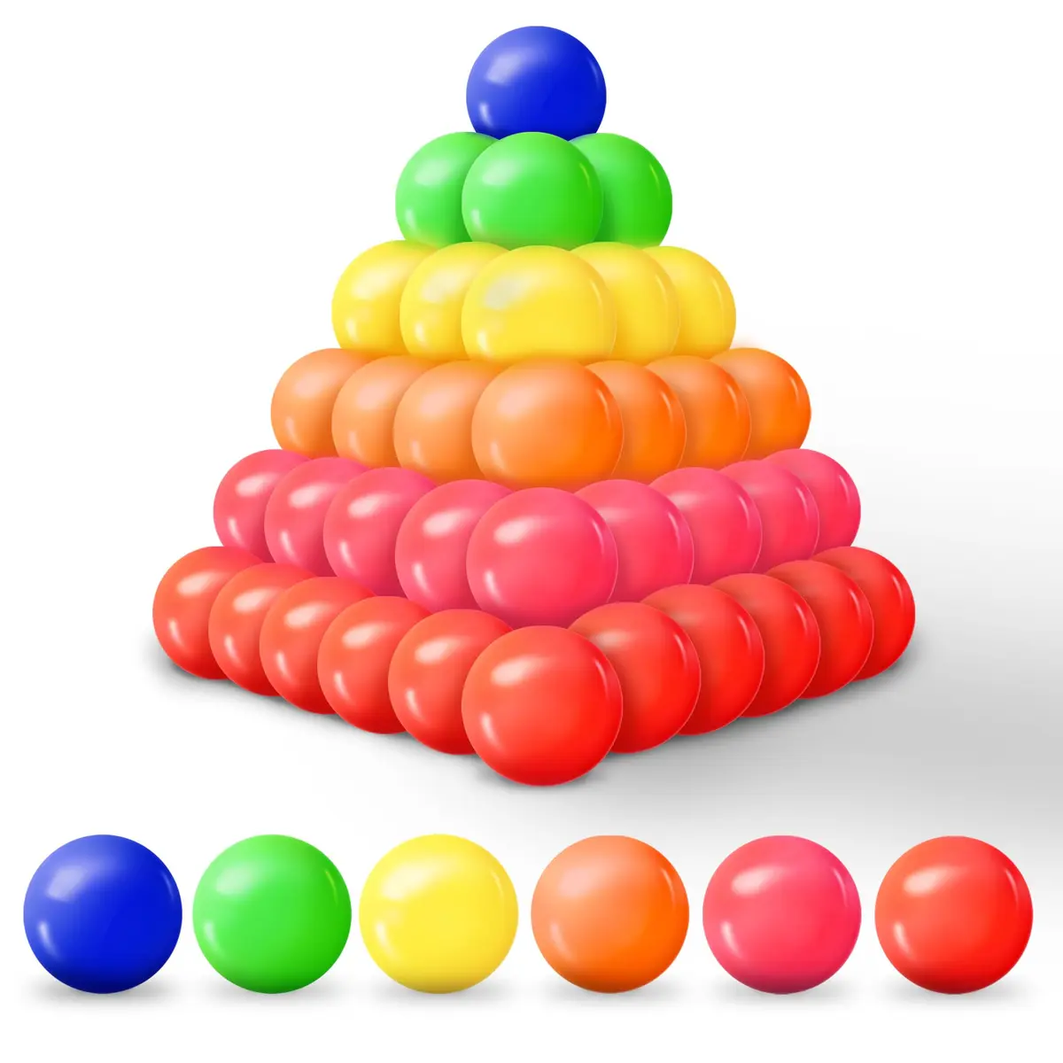 MW SPORTS Play Balls for Kids & Toddlers | Crush Proof Plastic, 2.3 Inch Diameter, Assorted Colors - view 2