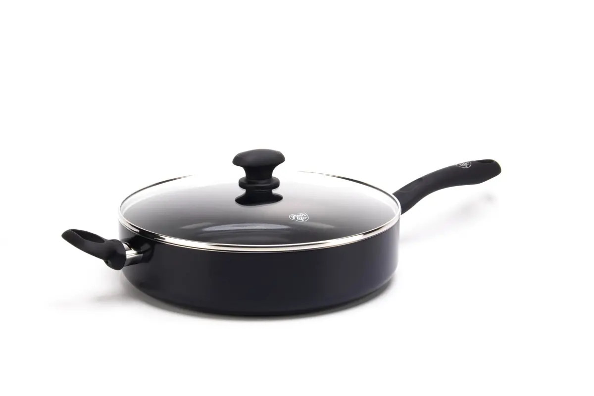 GreenLife Sandstone Ceramic Nonstick Sauté Pan 4.73L (5 Quart) | Toxin-Free, Dishwasher Safe, Black - main product image