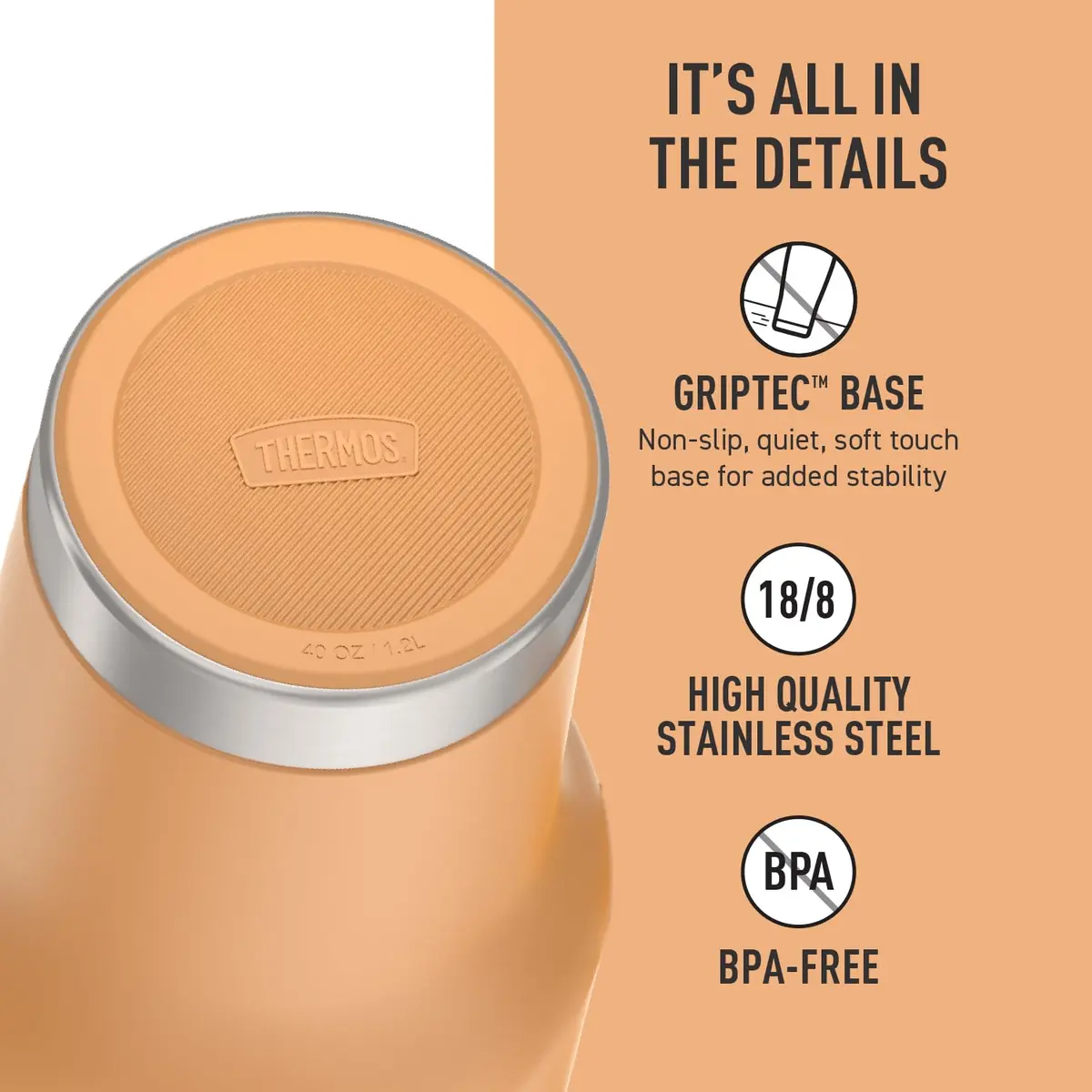 THERMOS 40oz Stainless Steel Cup Holder Mug Melon | Insulated Tumbler with Leak-Resistant Lid - view 5