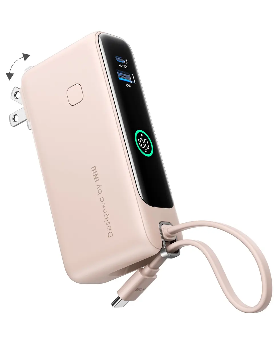 INIU Power Bank 10,000mAh Pink | 30W Fast Charging Travel Power Bank - main product image