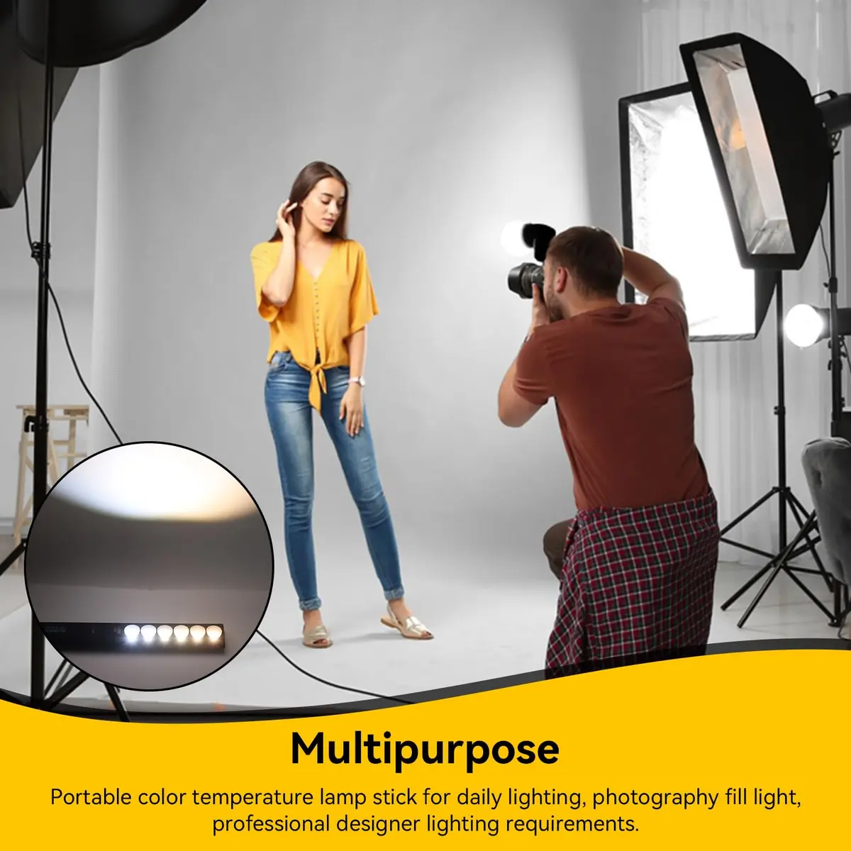 Gsycle Portable Color Temperature Lamp Stick 2700K-6000K | Rechargeable LED Video Fill Light - view 5