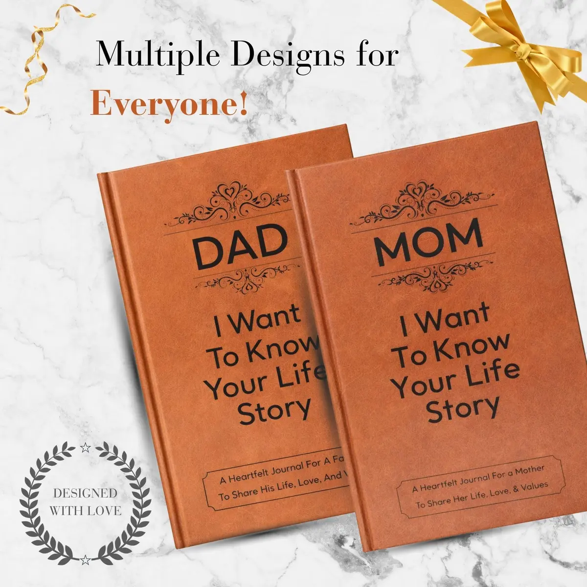XKFCFC Dad I Want to Know Your Life Story Leather Journal (Hardcover) 20.8cm (8.3in) x 14.6cm (5.8in) | Guided Life Story Book with 300+ Prompt Questions - view 7