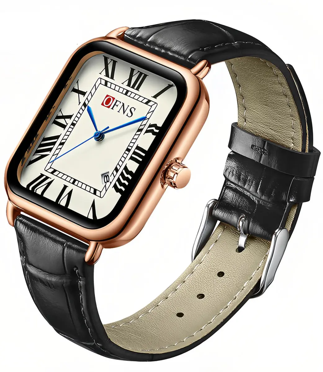 MASTOP Men's Leather Strap Watch Square Quartz Analog 38mm | Vintage Business Casual (70-120 chars) - main product image