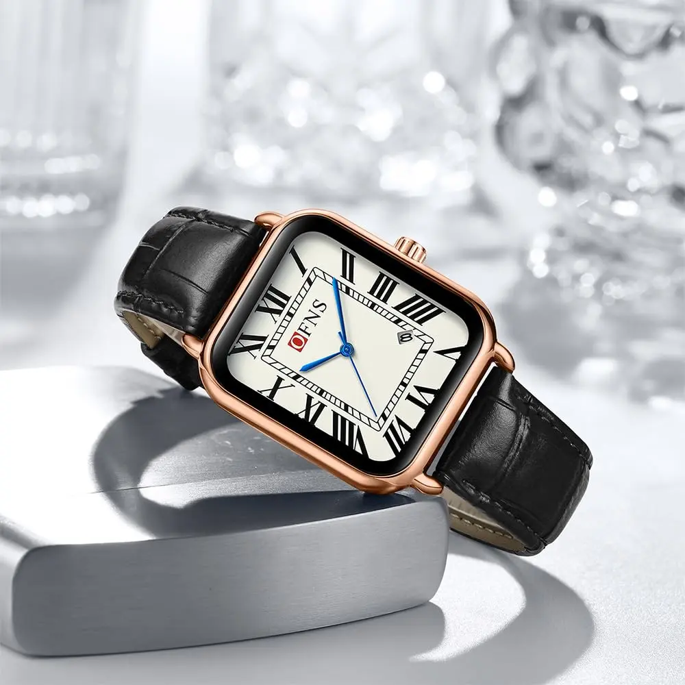 MASTOP Men's Leather Strap Watch Square Quartz Analog 38mm | Vintage Business Casual (70-120 chars) - view 6