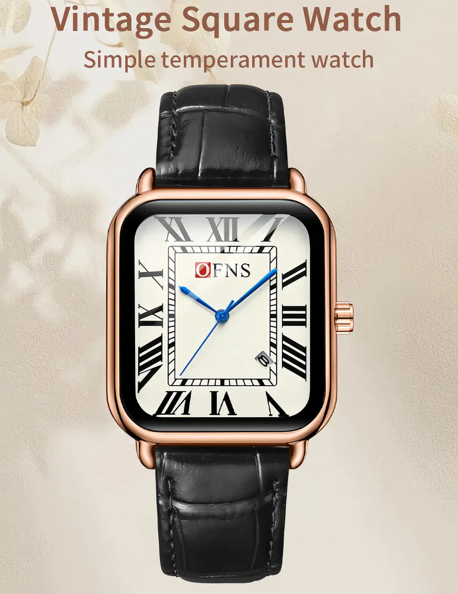 MASTOP Men's Leather Strap Watch Square Quartz Analog 38mm | Vintage Business Casual (70-120 chars) - view 3