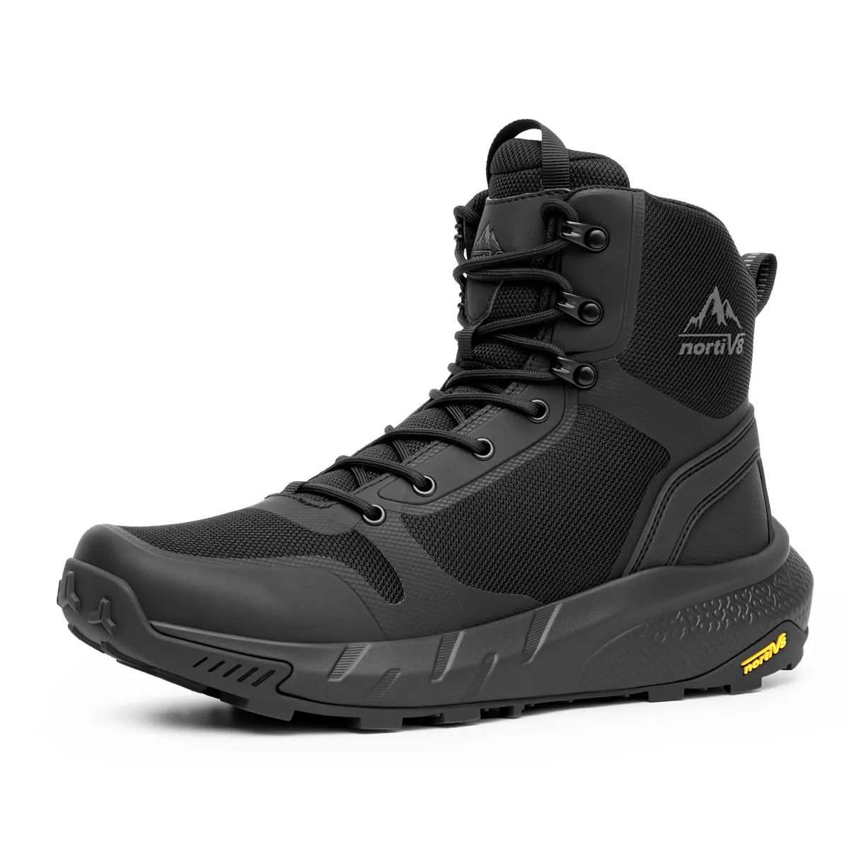 NORTIV 8 Men's Military Tactical Boot with Side Zipper, Lightweight, Black-Oxford, US 9 (25.4 cm) - main product image