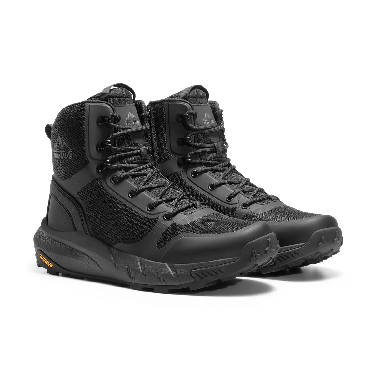 NORTIV 8 Men's Military Tactical Boot with Side Zipper, Lightweight, Black-Oxford, US 9 (25.4 cm) - view 8