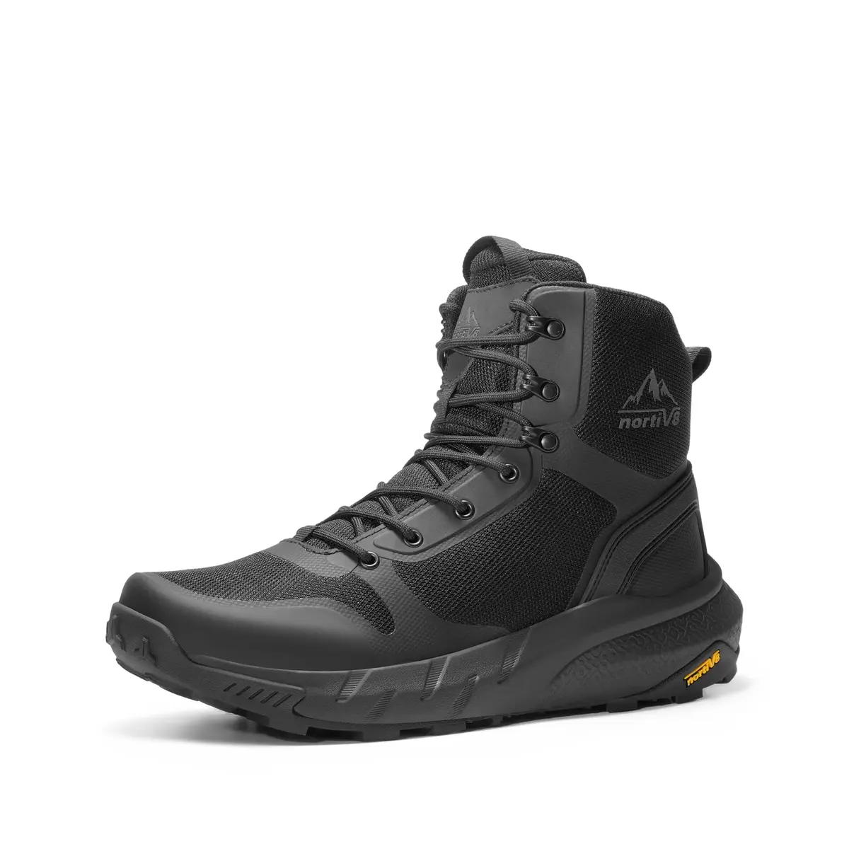 NORTIV 8 Men's Military Tactical Boot with Side Zipper, Lightweight, Black-Oxford, US 9 (25.4 cm) - view 9