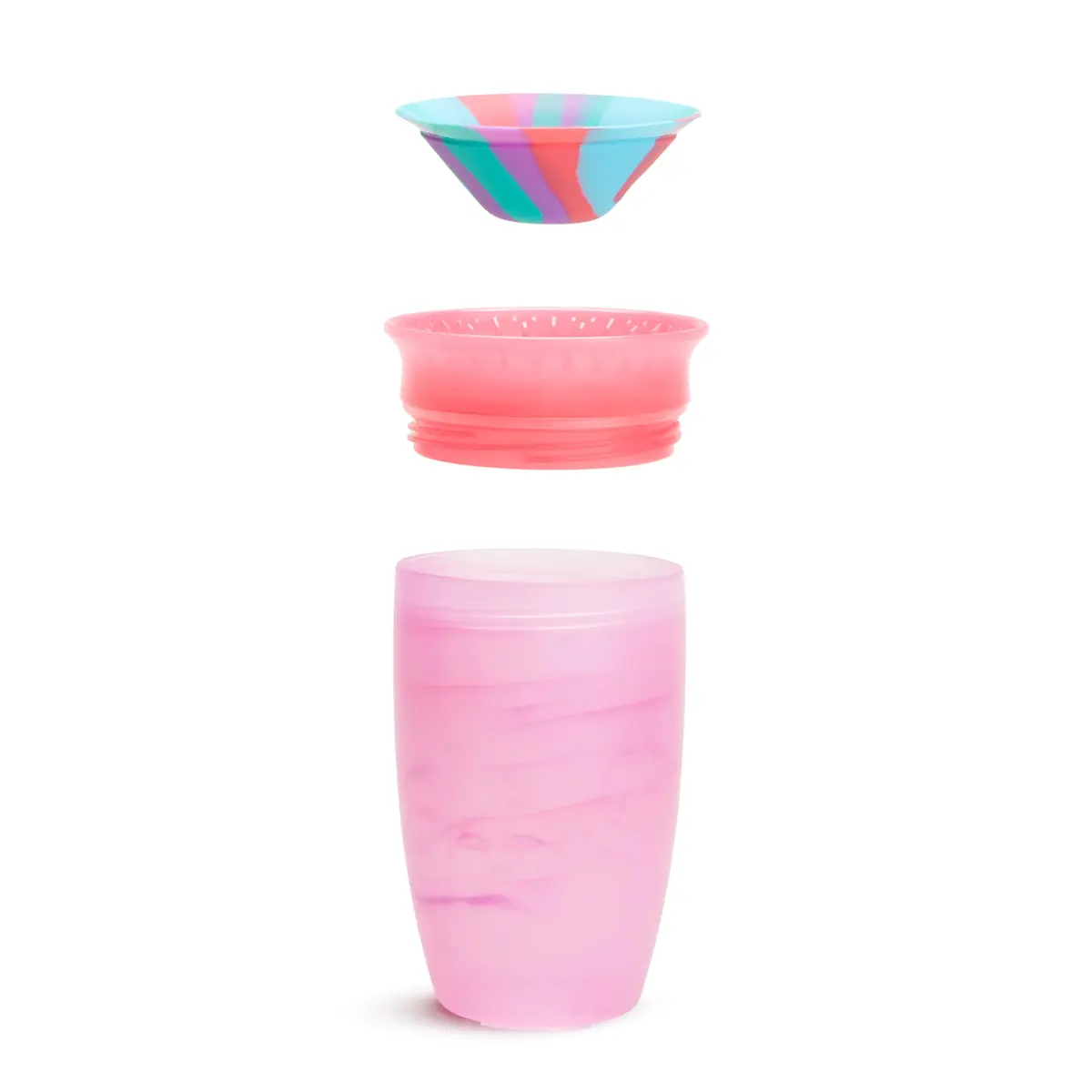 Munchkin Miracle 360 Tropical Swirl Sippy Cup 290ml (10 Ounce) 2-Pack | Dentist-Recommended Spoutless Design - view 3