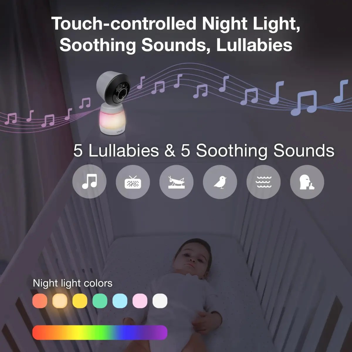 VTech Smart WiFi Baby Monitor – 2K Camera, 5.5" Screen, 24X Zoom, Night Vision | Nursery & Home Security - view 7