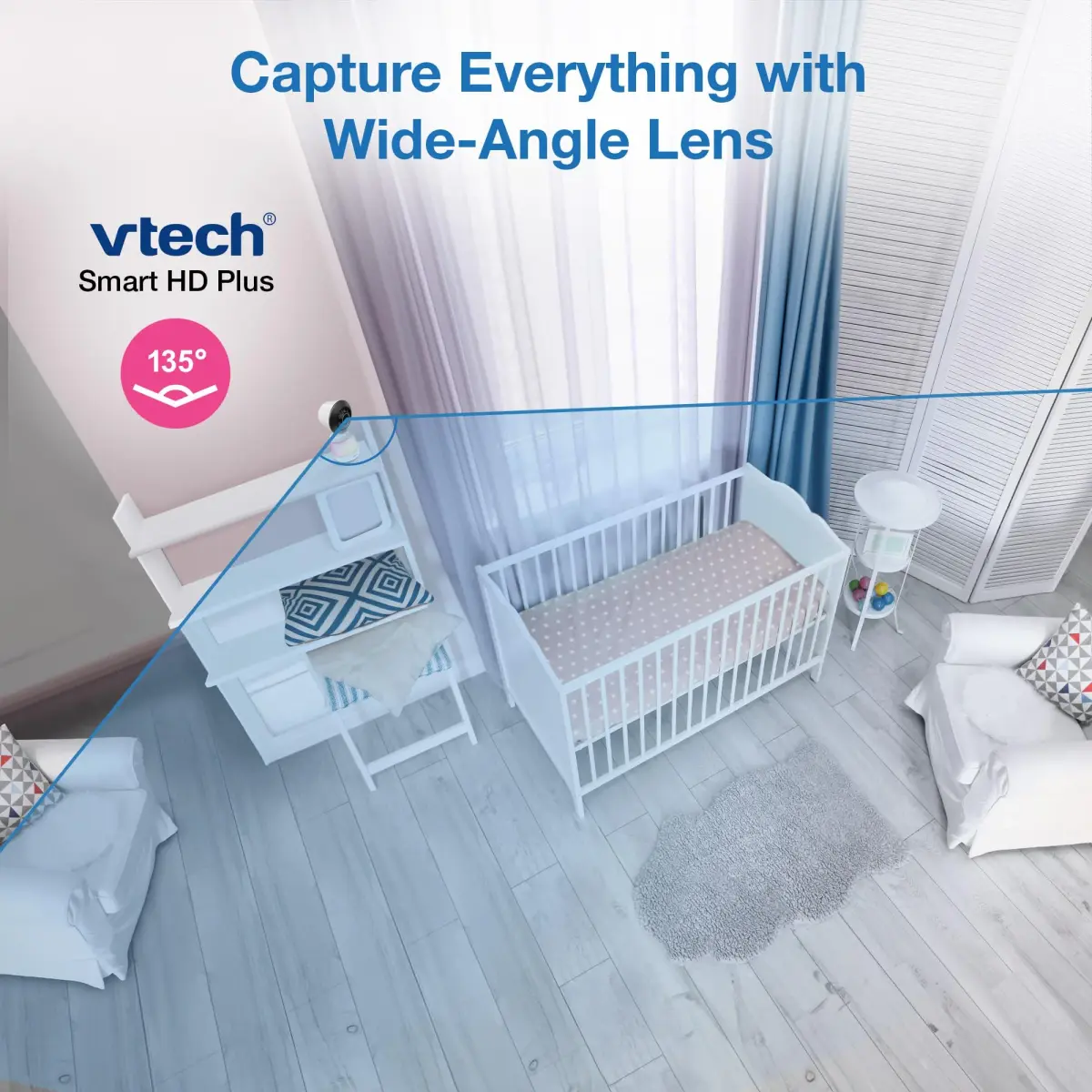 VTech Smart WiFi Baby Monitor – 2K Camera, 5.5" Screen, 24X Zoom, Night Vision | Nursery & Home Security - view 4