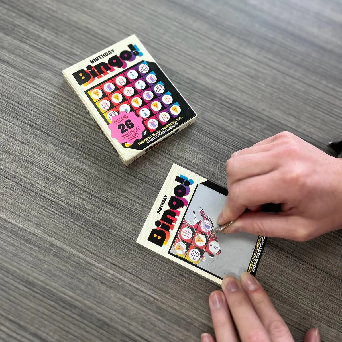 Flat River Group Bingo Scratch Card Game Birthday | Entertaining Party Activity with 26 Themed Cards - view 5