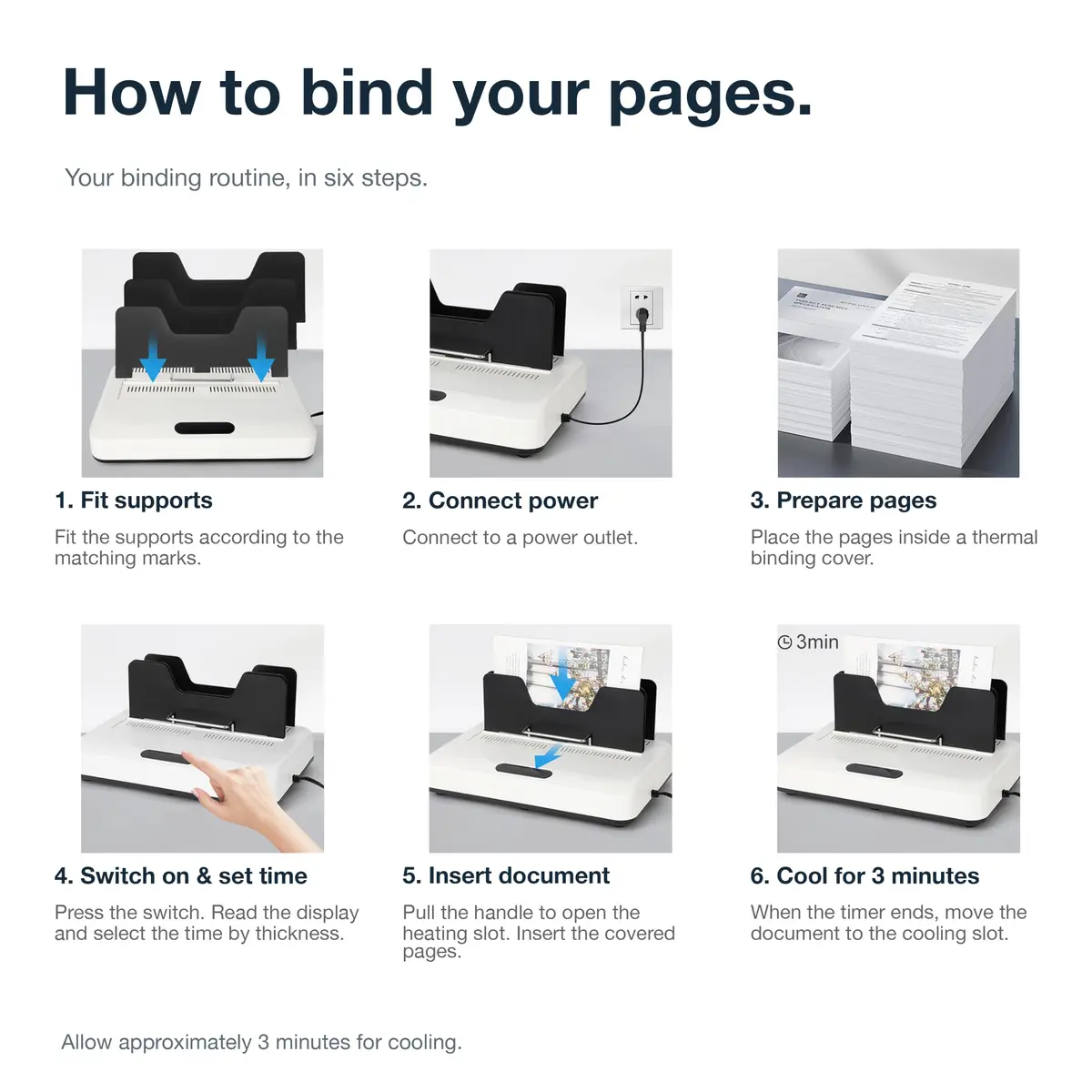 BEMPUS Thermal Binding Machine 500 Sheets | No Preheat Time, Digital Touch Panel, Air Cooling, 700W - view 4