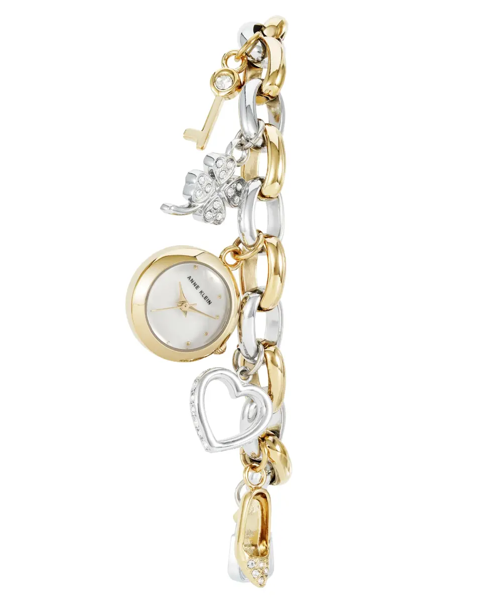 Anne Klein Women's Premium Crystal Accented Charm Bracelet Watch 20mm | Japanese Quartz Movement - view 4