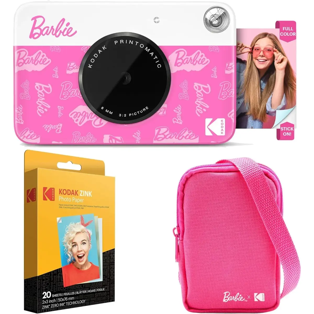 Kodak Barbie Printomatic Instant Camera Starter Bundle with Case & Zink Paper | 5MP Digital Camera - main product image