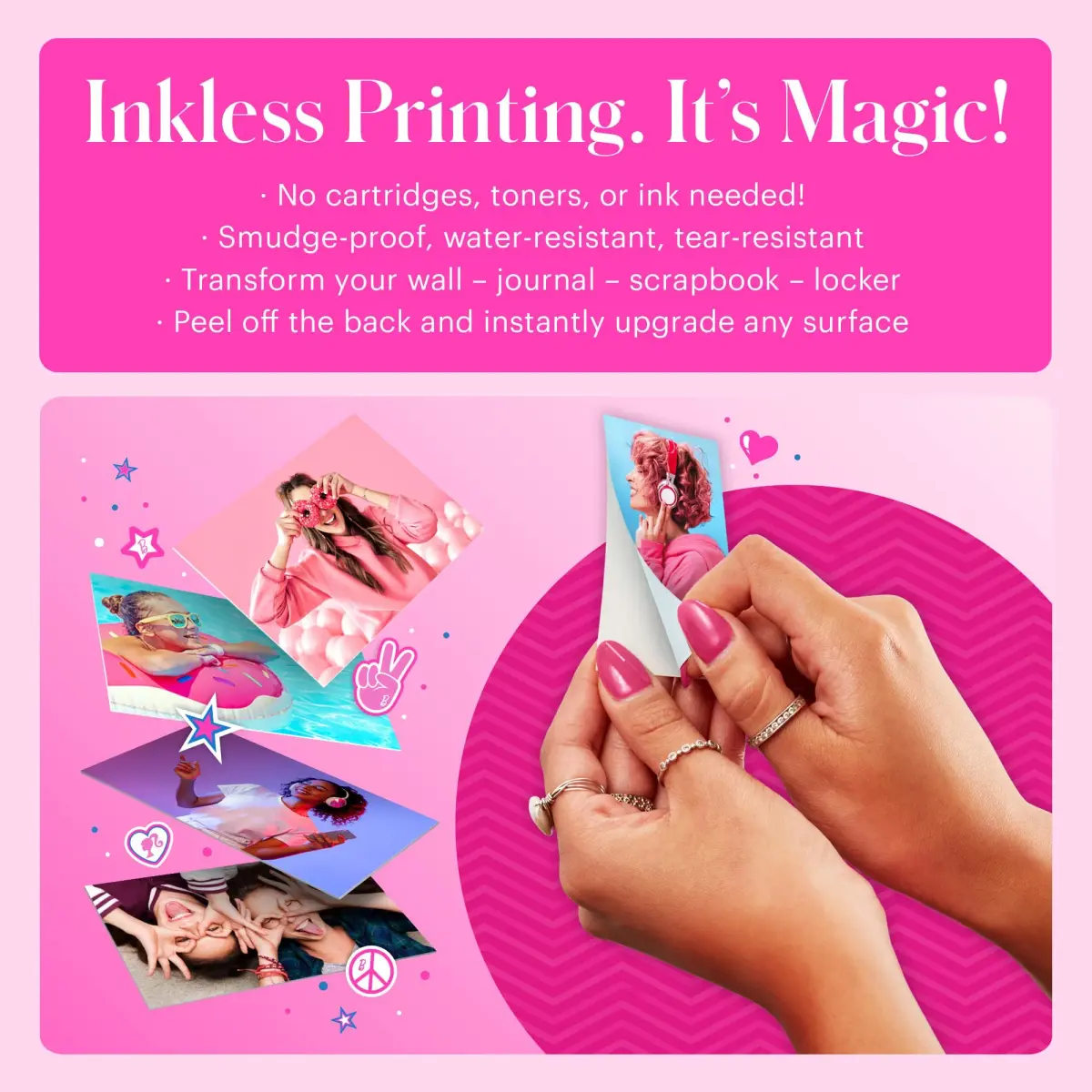 Kodak x Barbie Step Slim Wireless Instant Photo Printer Bundle with Case & Paper | 5MP Camera, Bluetooth, 2x3" Sticky Prints - view 4
