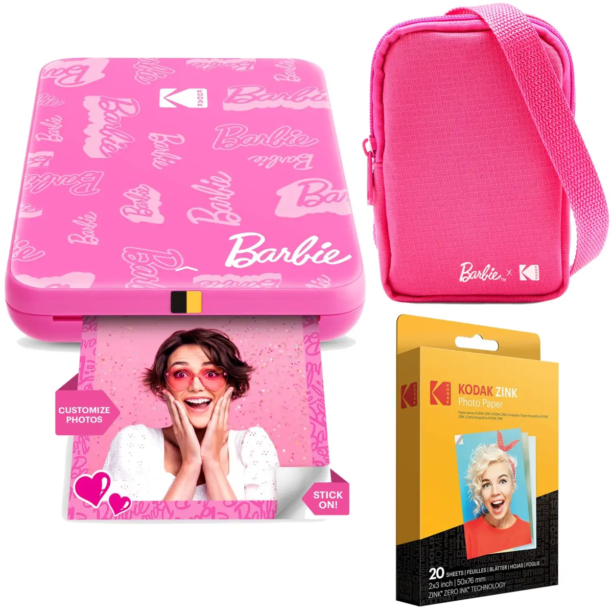 Kodak x Barbie Step Slim Wireless Instant Photo Printer Barbie Starter Bundle with Camera Case & Zink Paper (20 Sheets) | 2x3" Prints - main product image