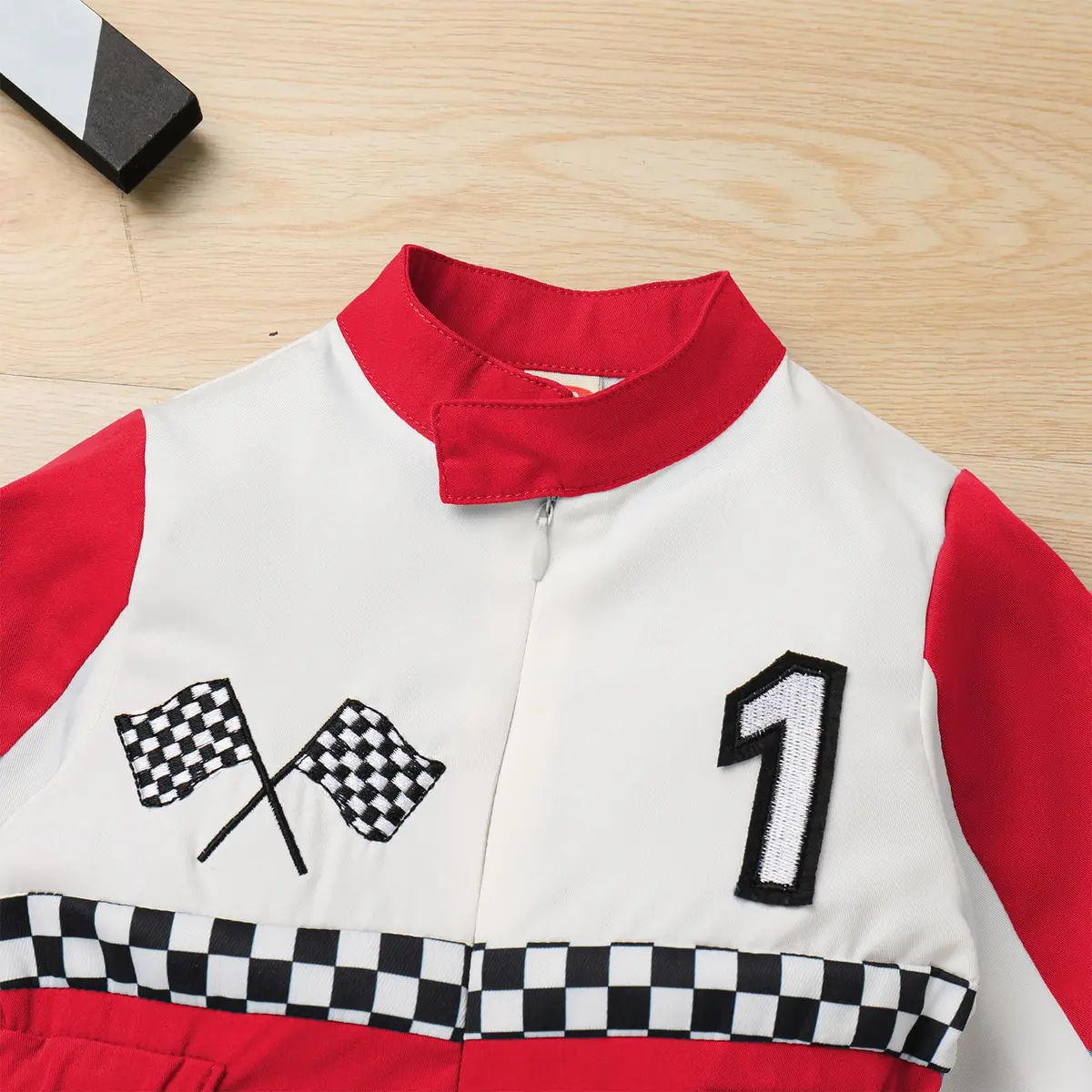 IDOPIP Red Race Car Driver Birthday Outfit 1-Piece Romper (9-12 Months) - view 5