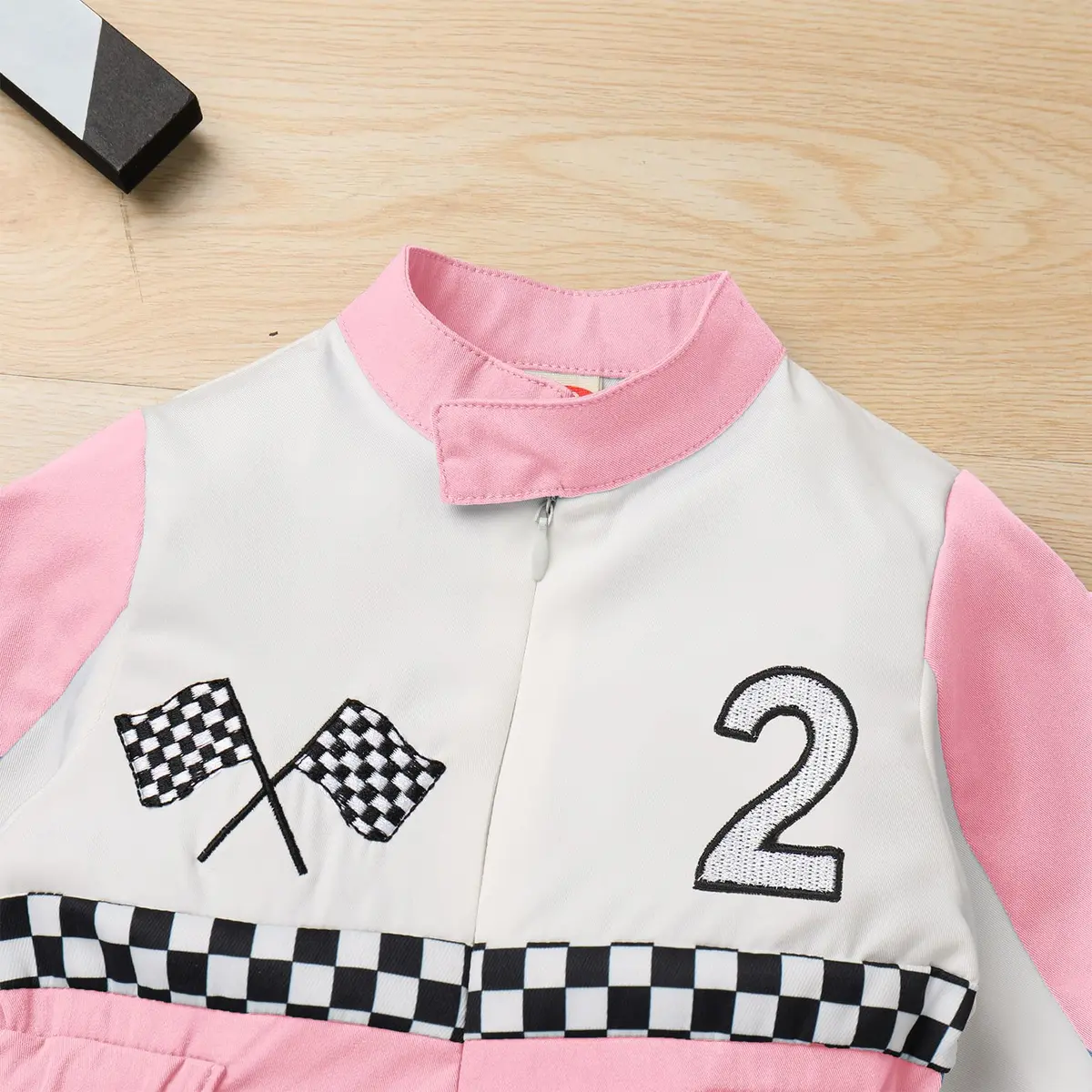 IDOPIP Baby Boys' Race Car Driver 1st 2nd Birthday Outfit Pink 2 Romper 18-24 Months | Unisex Toddler Racer Jumpsuit for Cake Smash Photoshoot - view 6