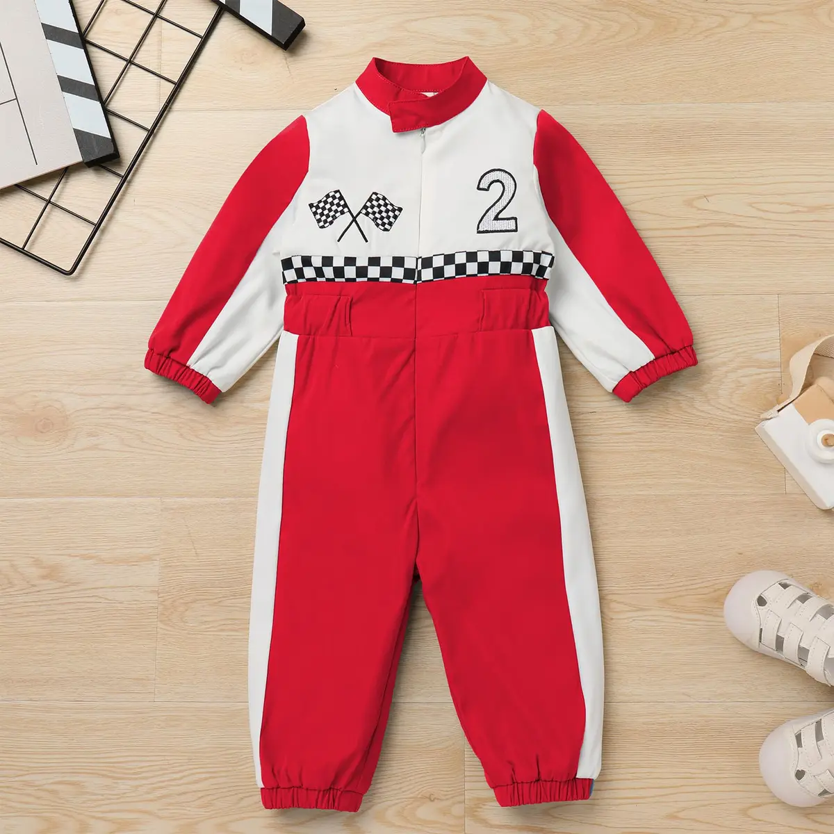 IDOPIP Baby Boys 1st 2nd Birthday Race Car Romper 18-24 Months | Unisex Toddler Racer Suit for Cake Smash - view 2