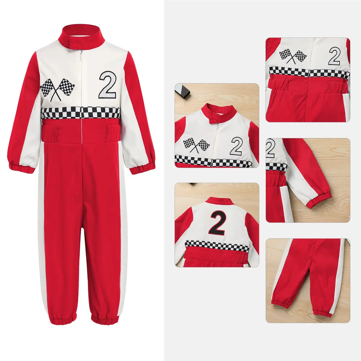 IDOPIP Baby Boys 1st 2nd Birthday Race Car Romper 18-24 Months | Unisex Toddler Racer Suit for Cake Smash - view 4