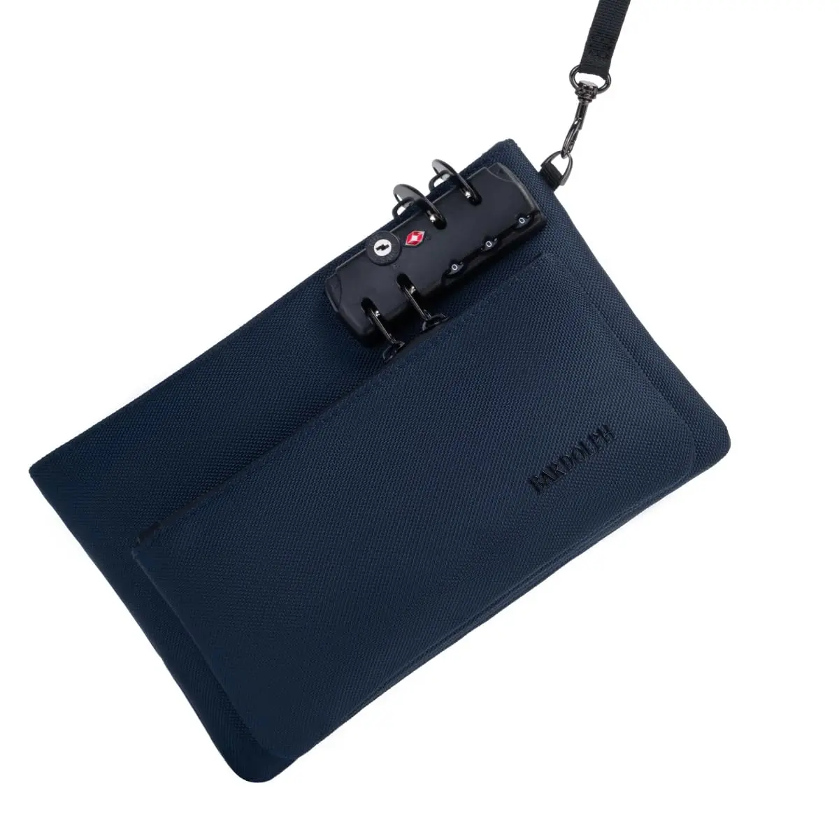 BARDOLPH Lockable Money Bag with Zipper and 3-Digit Code Lock, Double Layer Nylon Bank Bag for Cash, Valuables & Documents (Blue, Small) - view 5