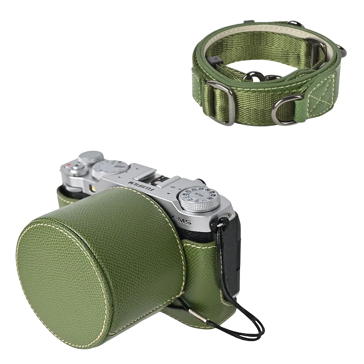 VOVMOEYA Camera Half Case for Fuji XM5 | Premium Leather Cover with Shoulder Strap (70-120 chars) - main product image
