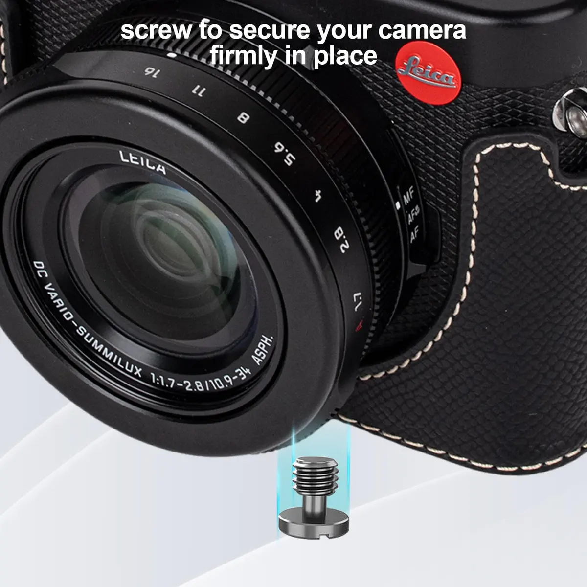 VOVMOEYA Black Camera Half Case Kit with Lens Cap & Shoulder Strap for Leica D-LUX8 | Protective PU Leather - view 5