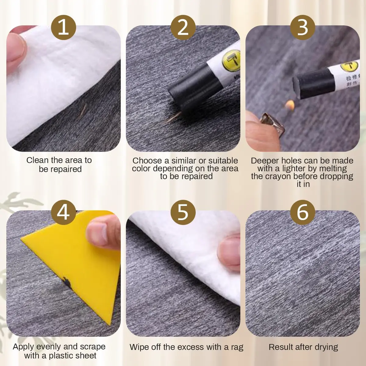 Uxney Wood Filler Sticks 20 Colors | Furniture Touch Up for Scratches & Holes (≤120c) - view 6