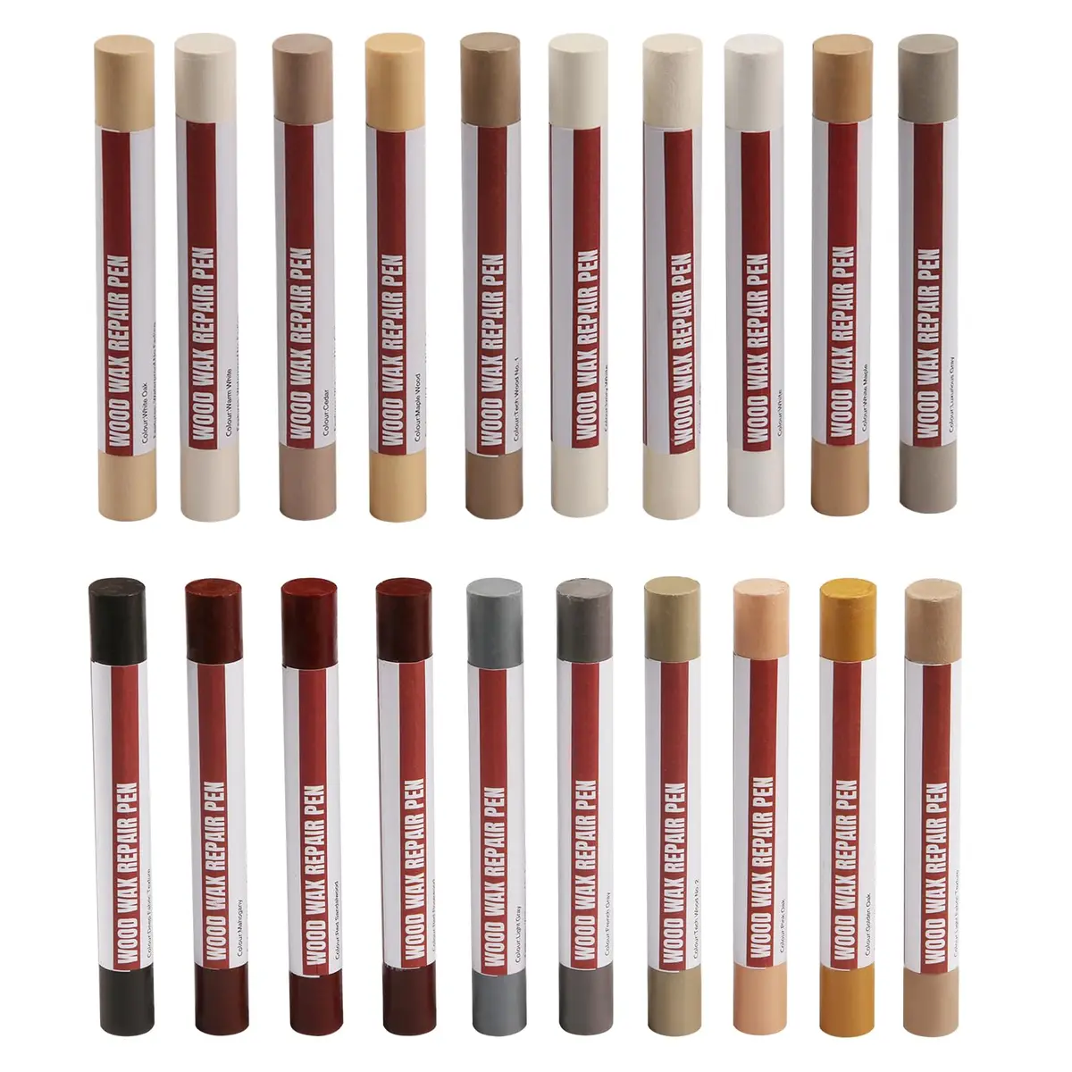 Uxney Wood Filler Sticks, 20 Colors Wood Repair Wax Crayons for Furniture, Floors, Cabinets, and More | Easy Touch-Up Kit - main product image