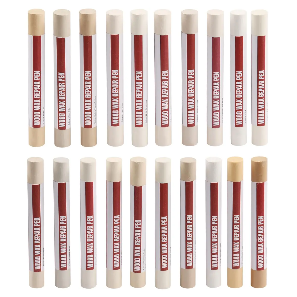 Uxney Wood Filler Sticks, 20 Colors Wood Repair Wax Crayons for Furniture, Floors, Cabinets, and More (Light Color Series) - main product image