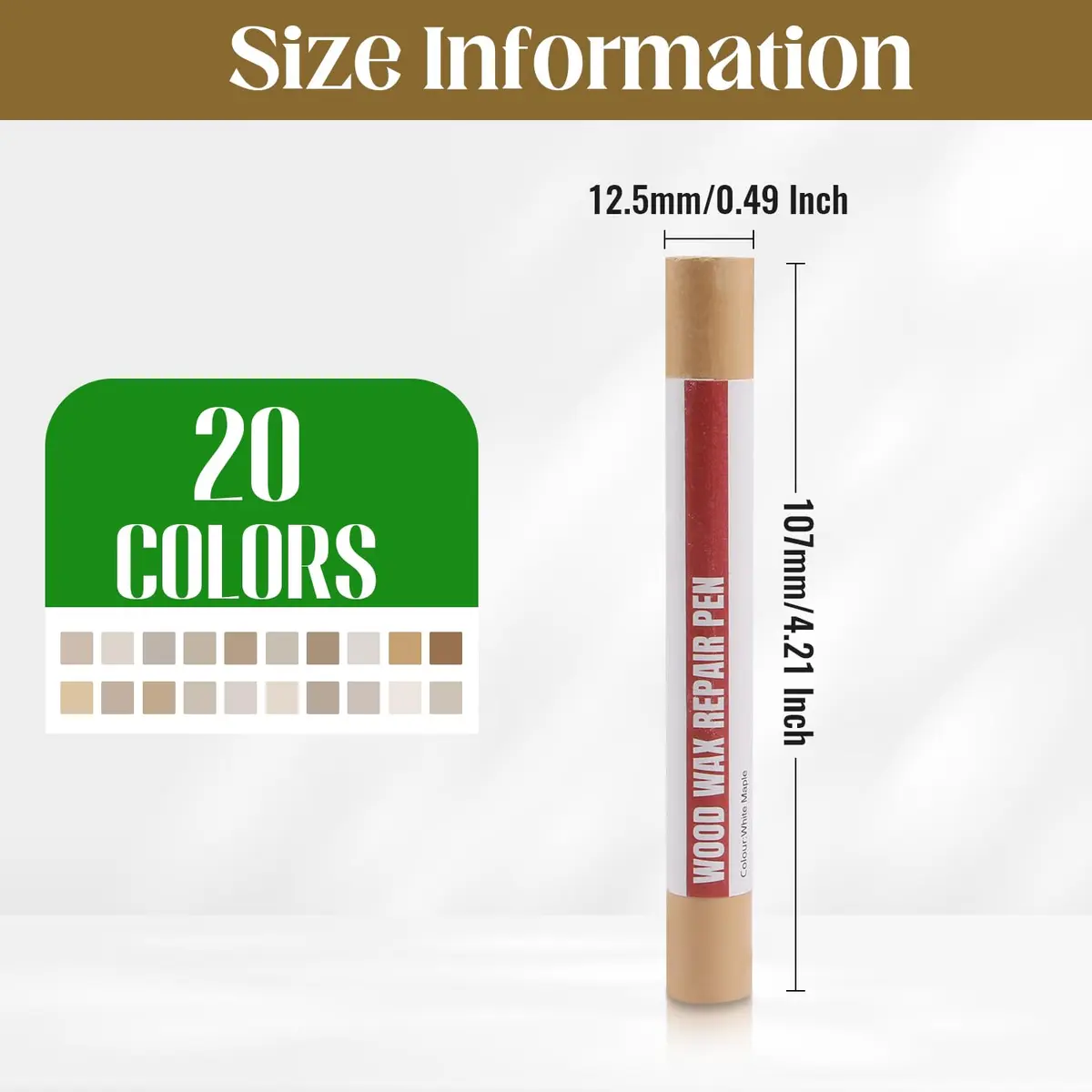 Uxney Wood Filler Sticks, 20 Colors Wood Repair Wax Crayons for Furniture, Floors, Cabinets, and More (Light Color Series) - view 2
