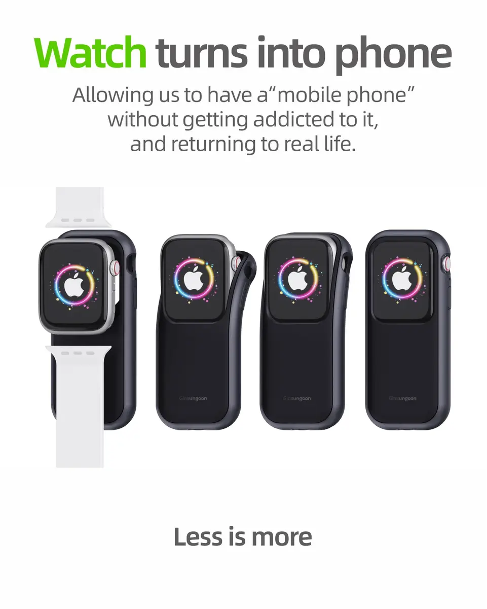 Ginsungoon Dumbphone Case for Apple Watch Series 9/8/7 (45mm) | Turn Your Watch into a Smartphone Replacement - view 7