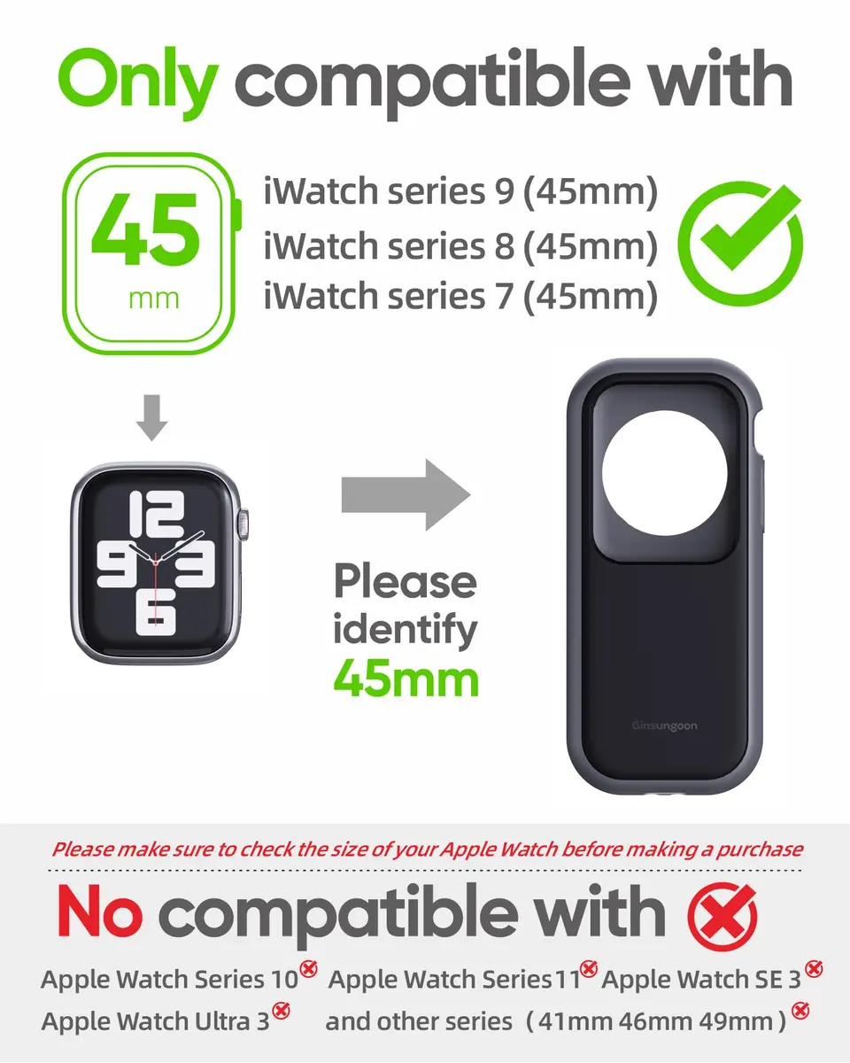 Ginsungoon Dumbphone Case for Apple Watch Series 9/8/7 (45mm) | Turn Your Watch into a Smartphone Replacement - view 2