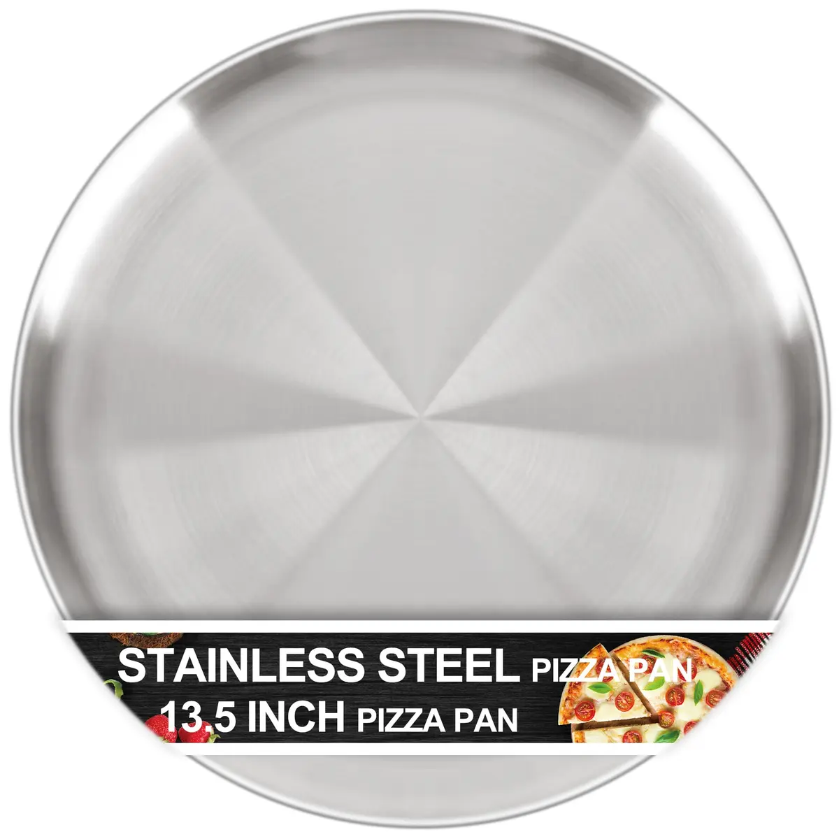 AWTBDP 13½ Inch Stainless Steel Pizza Pan for Oven | Nonstick, Durable & Healthy (70-120 chars) - main product image