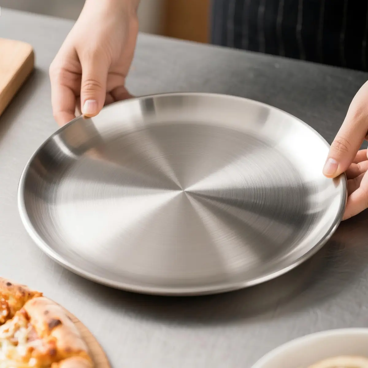 AWTBDP 13½ Inch Stainless Steel Pizza Pan for Oven | Nonstick, Durable & Healthy (70-120 chars) - view 9