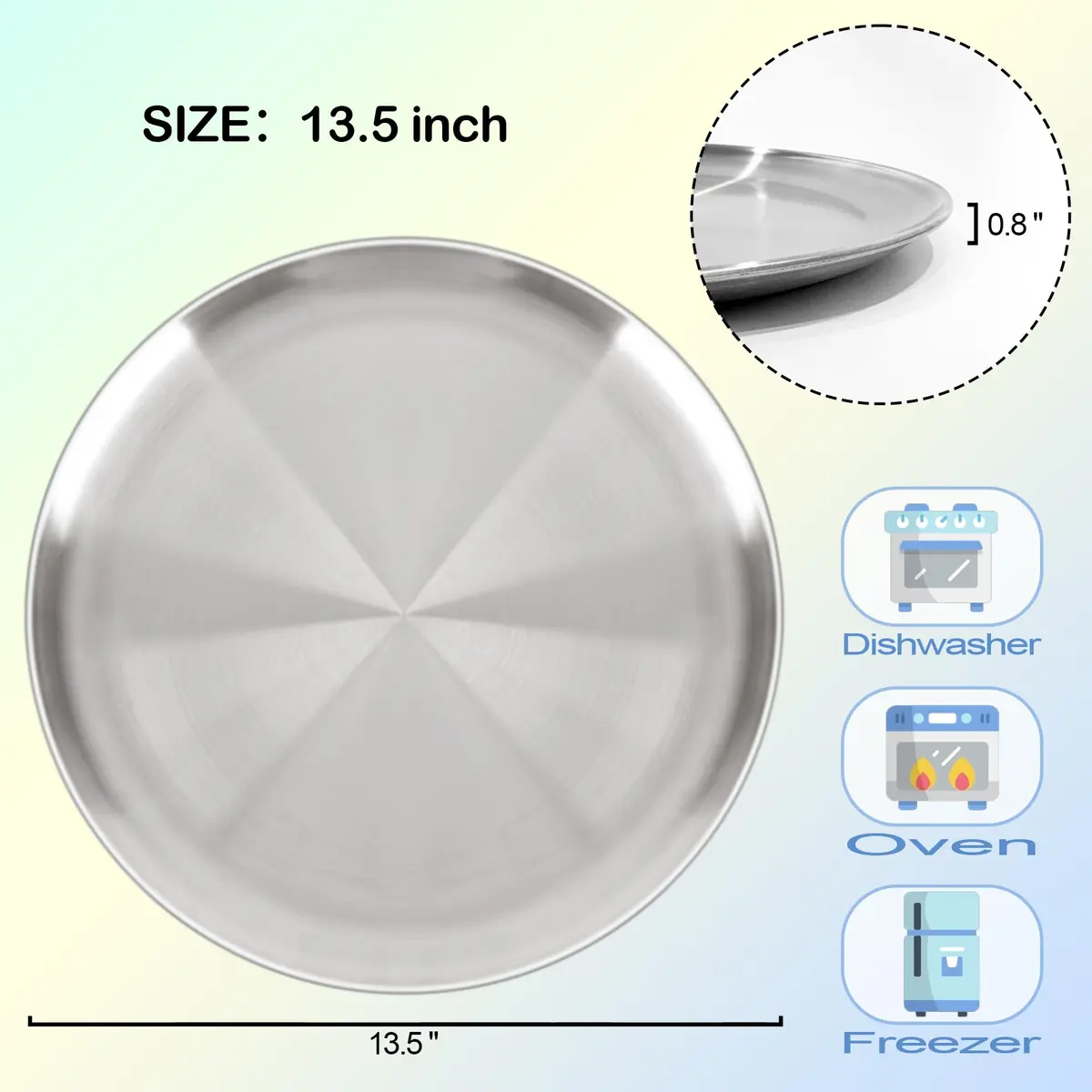 AWTBDP 13½ Inch Stainless Steel Pizza Pan for Oven | Nonstick, Durable & Healthy (70-120 chars) - view 3