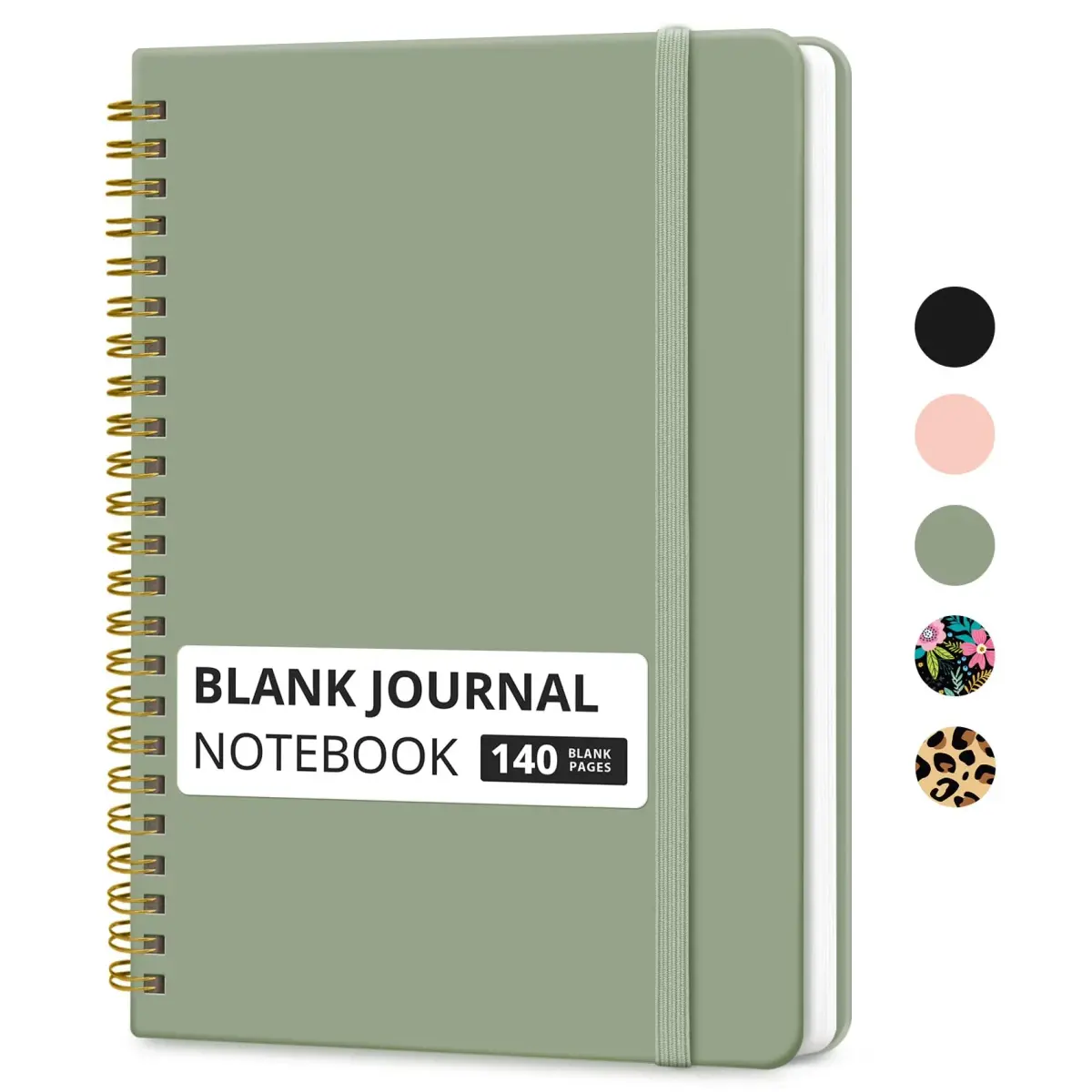 Taja Blank Spiral Journal Notebook A5 (5.7" x 7.9") – Green | Acid-Free Paper for Creative Writing & Sketching - main product image